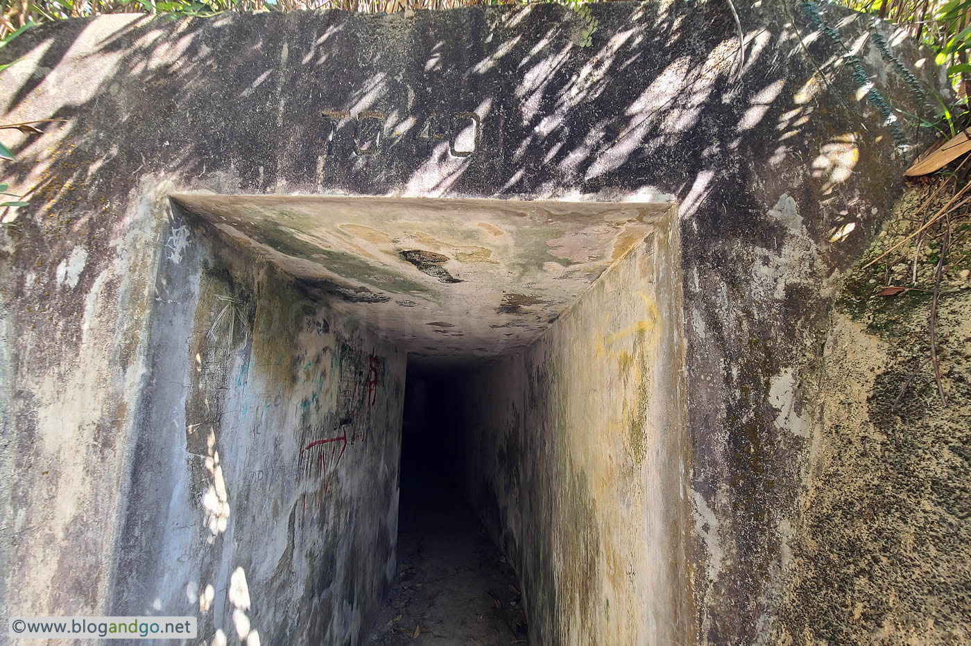 Shing Mun Redoubt - Roof Damage At Entrance to Tunnel to Pillbox 401